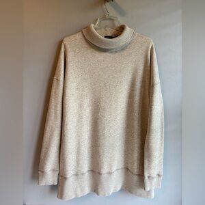 POLO RALPH LAUREN COTTON BLEND OVERSIZED TURTLENECK SWEATSHIRT